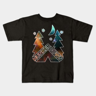 Hunker Down Camping Space & Stars Kids T-Shirt